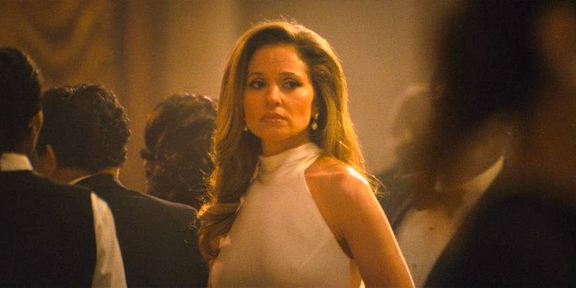 Heather Glenn (Margarita Levieva) with a look of sadness during the gala in Daredevil: Born Again Season 1 Ep 8