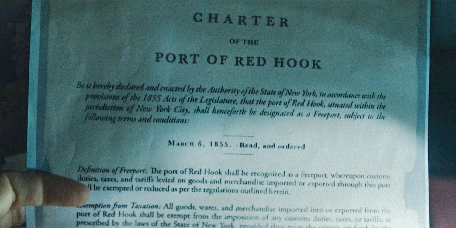 Charter of the Port of Red Hook in Daredevil: Born Again Season 1 Ep 9