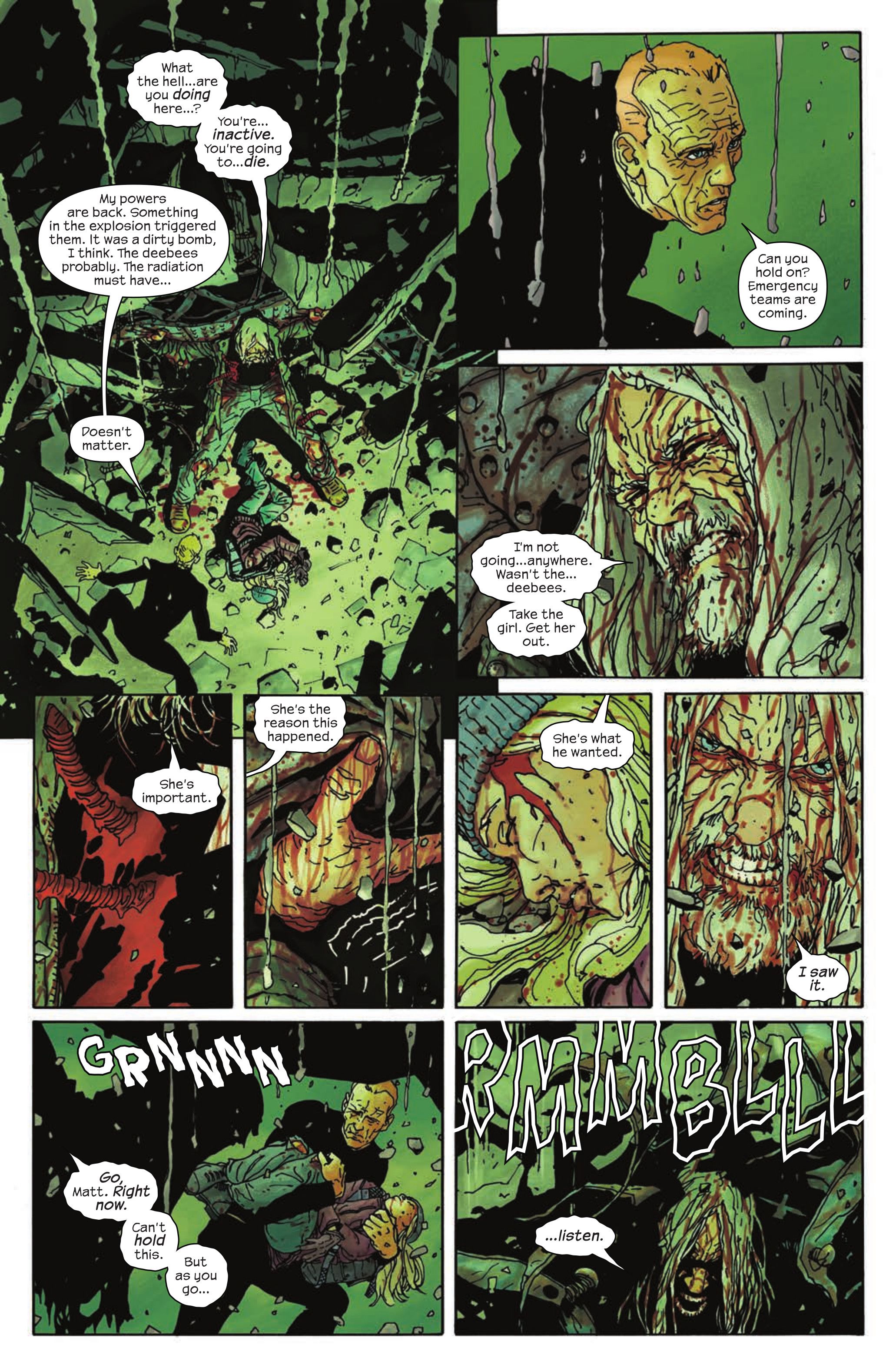 Daredevil Cold Day in Hell #1 Captain America tells DD to leave while holding up a roof