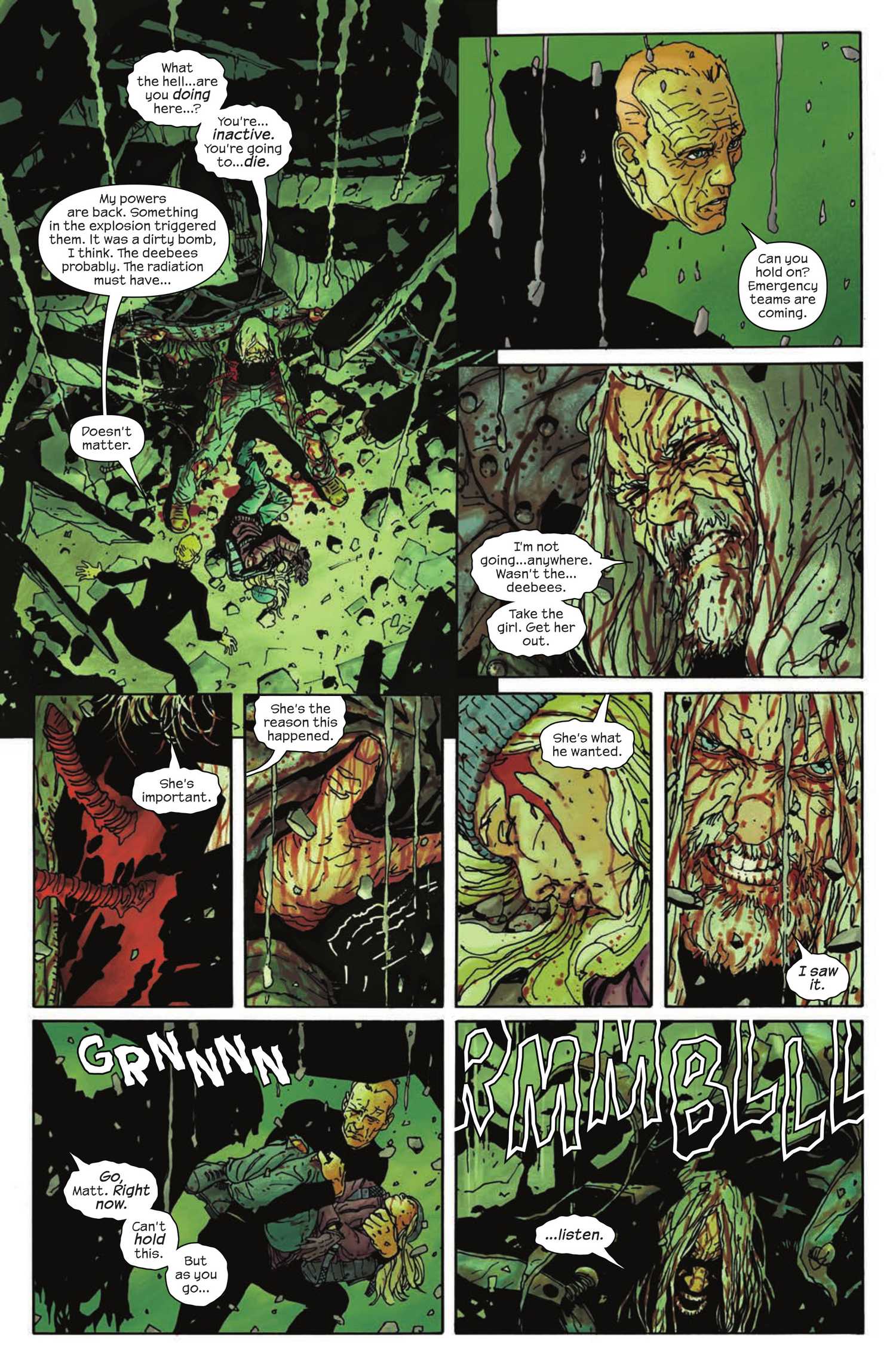 Daredevil Cold Day in Hell #1 Captain America tells DD to leave while holding up a roof