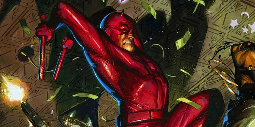 Daredevil Fighting in Cold Day in Hell Comic Art