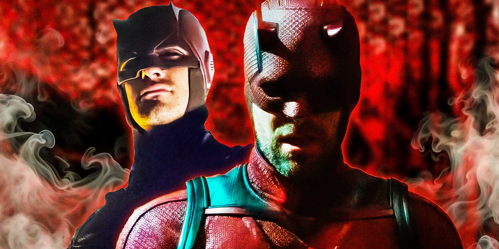 Split image of Daredevil in season 1 & Born Again