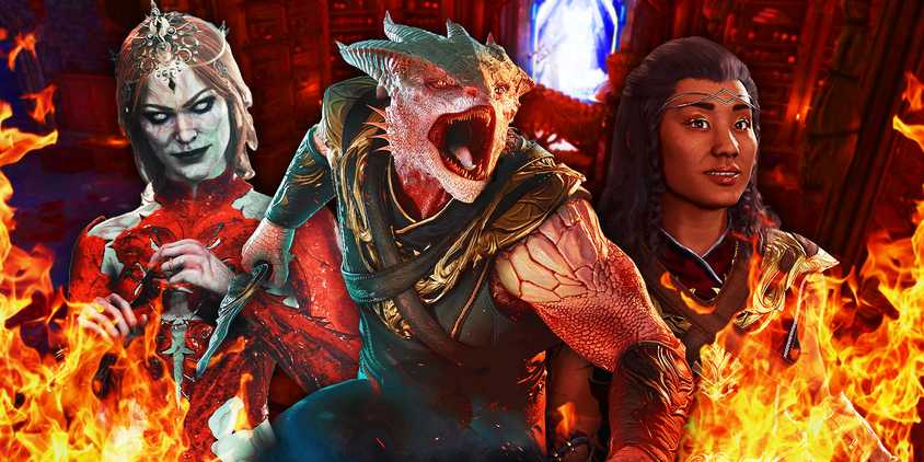 Dark Urge with other characters and fire