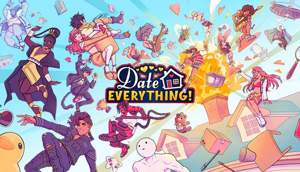 date everything characters flying around in front of a house