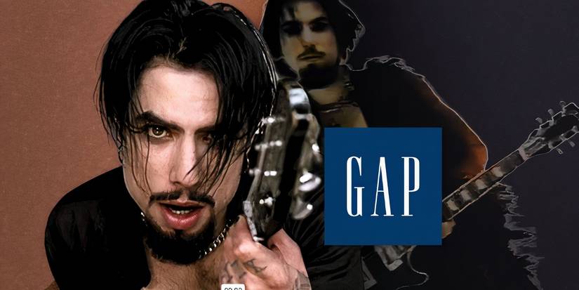 A collage of Dave Navarro alongside the Gap brand logo