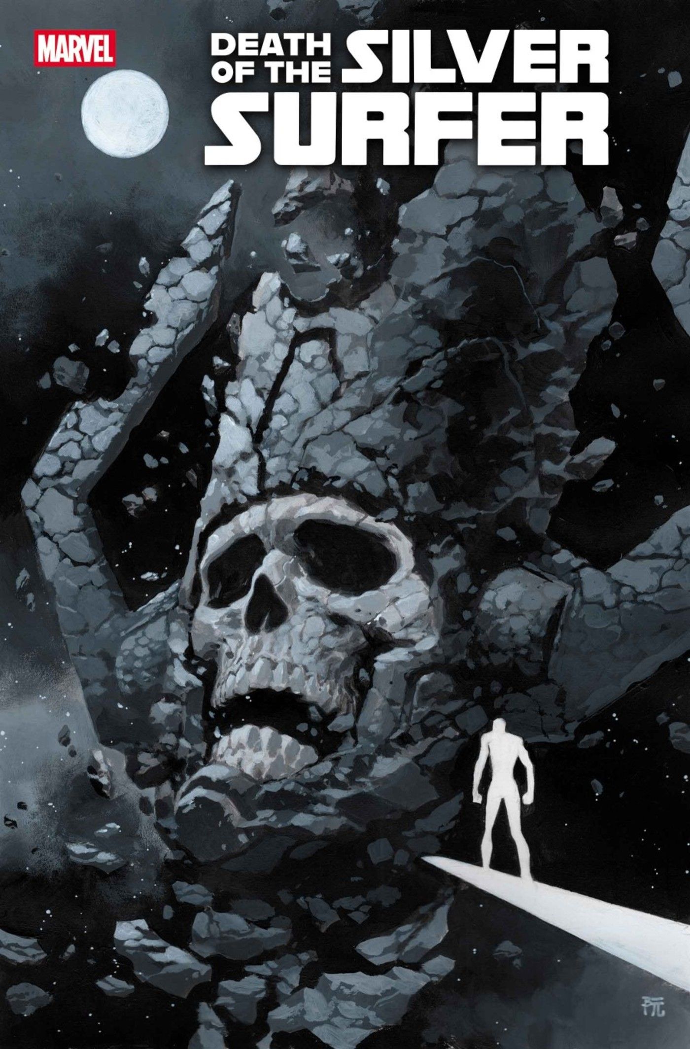 death of silver surfer cover showing galactus' skull