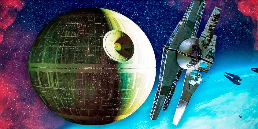 The first Death Star next to the Star Forge from Star Wars: Knights of the Old Republic.