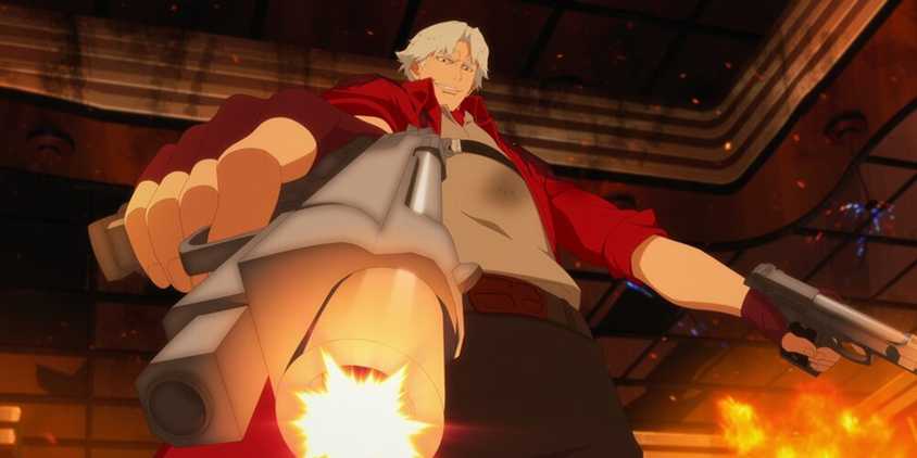 Dante shooting guns in Devil May Cry