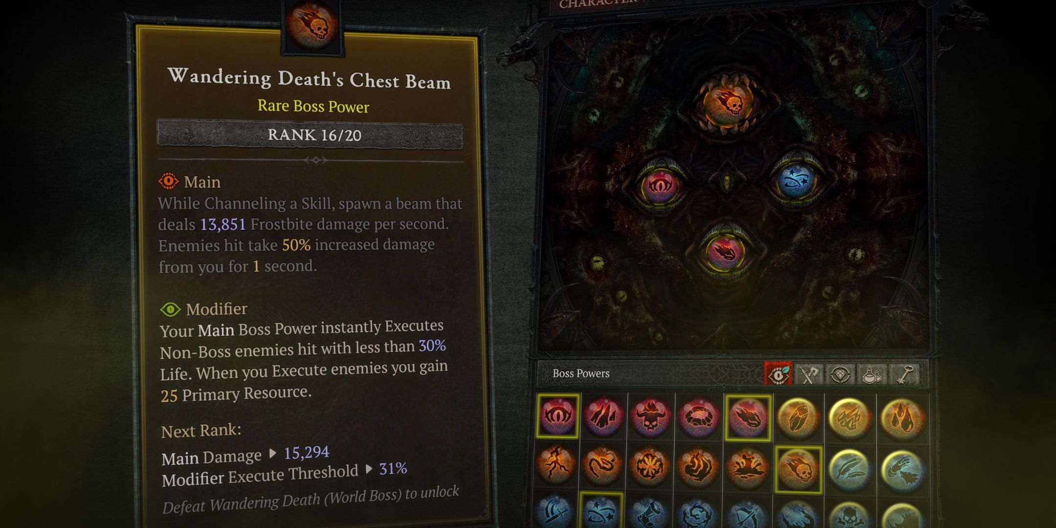 Diablo 4 Season 8 Belials Return image of a boss power with modifier