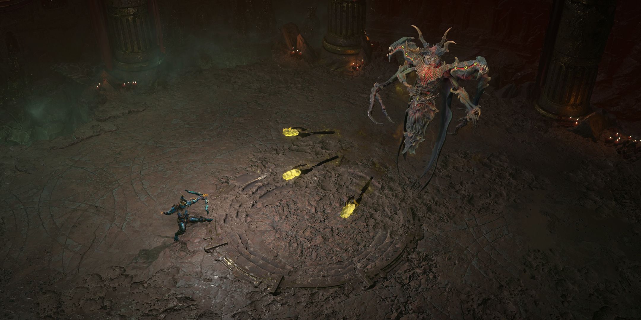 Diablo 4 Season 8 Belial's Return image of a character fighting a smaller version of Belial