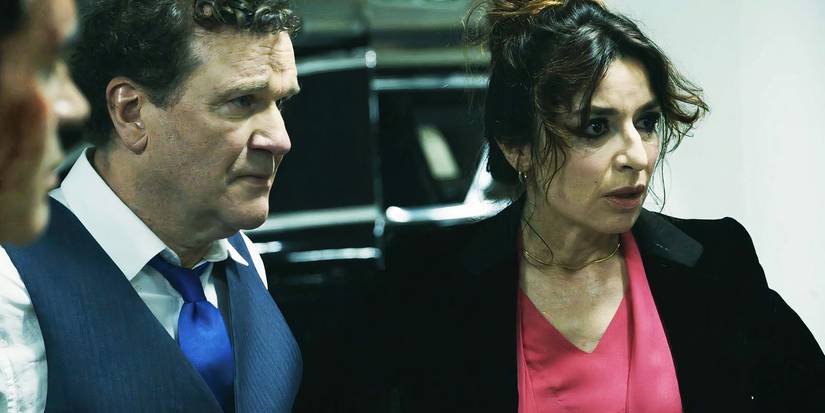 Douglas Hodge as PM Oliver Everett and Sabrina Impacciatore as Elena Romano in G20