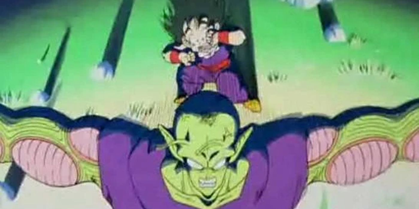 Piccolo steps in and takes the blast from Nappa, saving Gohan and leading to his death.