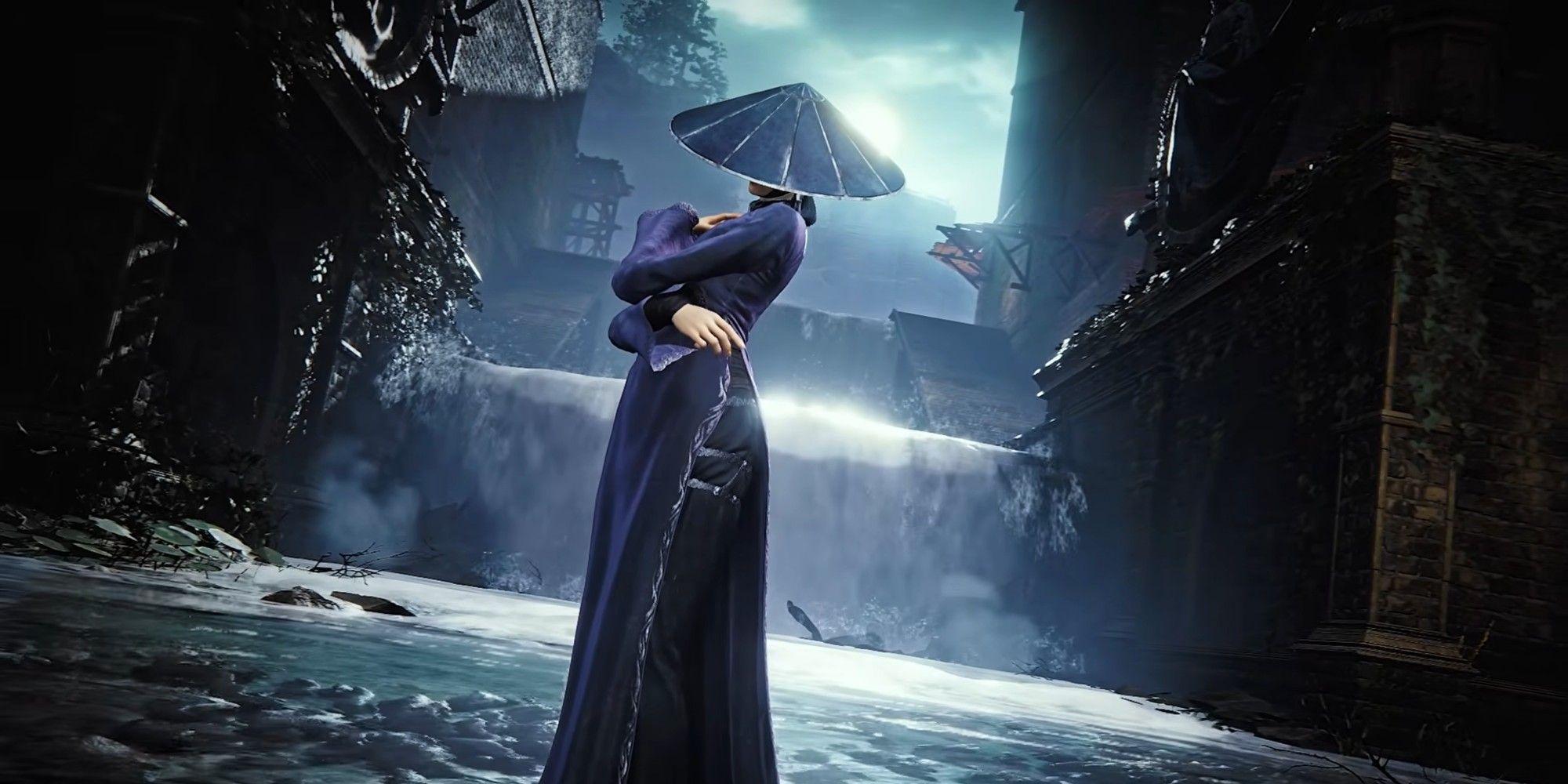 Duskbloods someone with a hat covering their face