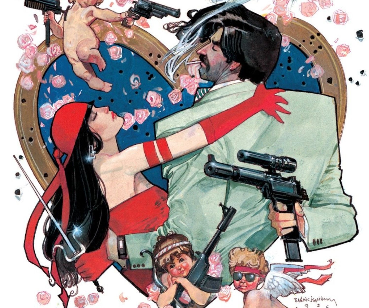 Elektra and John Garret in love in Elektra Assassin