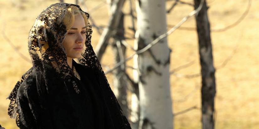 Michelle Randolph as Liz at Jack's funeral in the 1923 season 2 finale