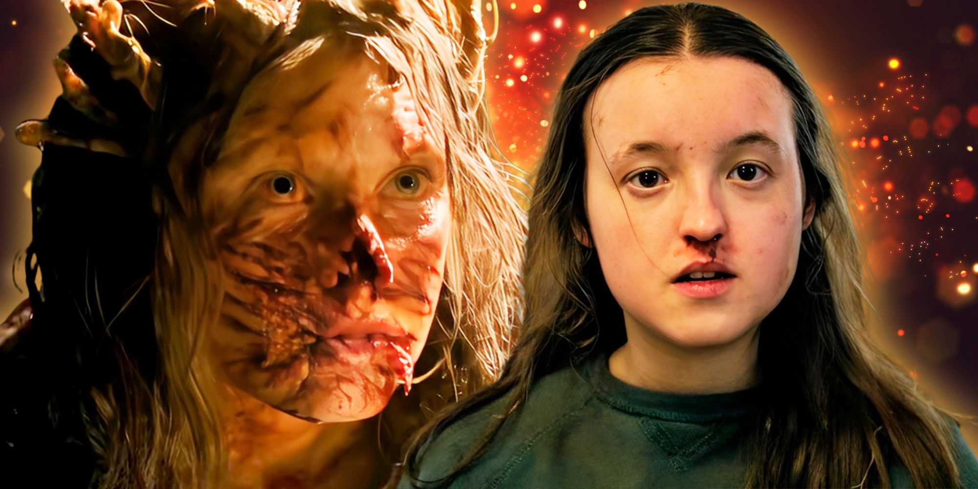 Ellie and an Infected from The Last of Us season 2