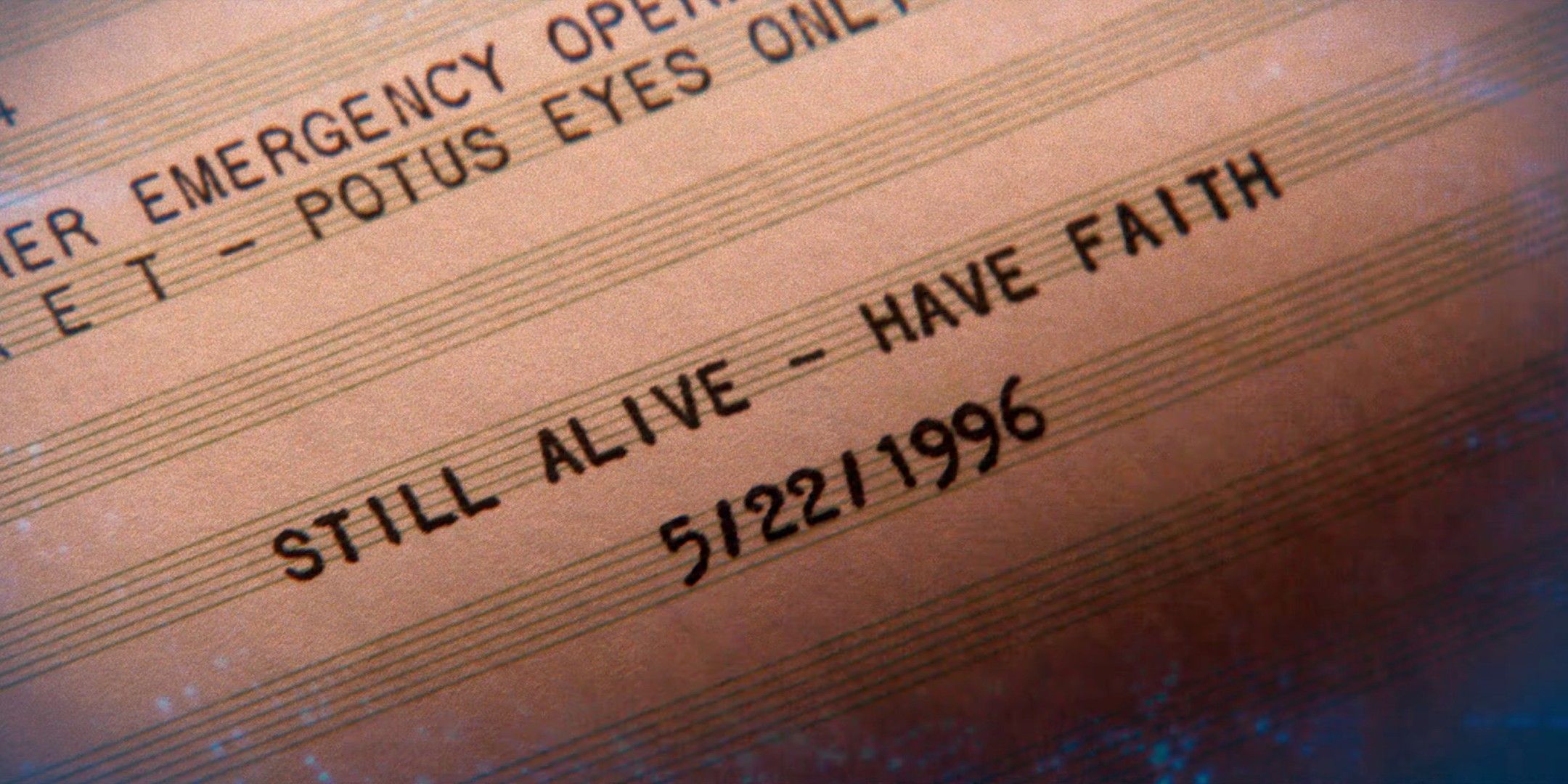 Still alive - have faith message in Mission: Impossible - The Final Reckoning