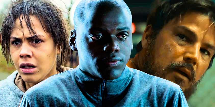 A collage image of three stills from Black Mirror seasons 2, 1, and 6, created by Tom Russell