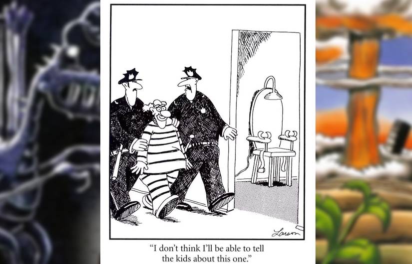 far side clown execution comic