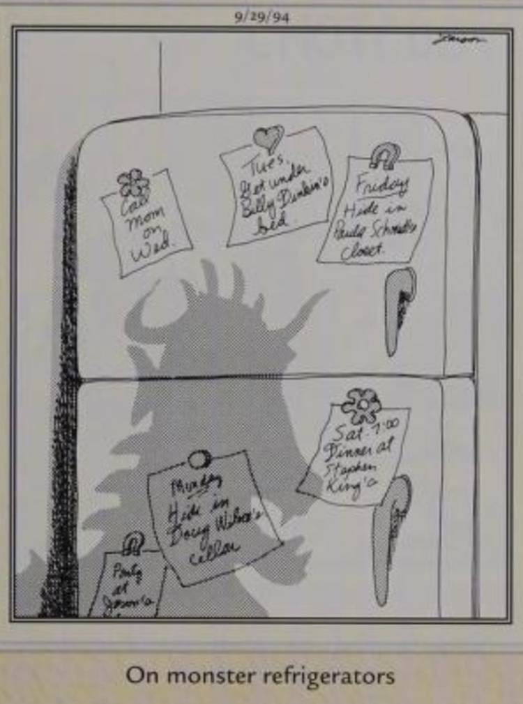 Far Side, September 29, 1994, notes on 'monster refrigerators'