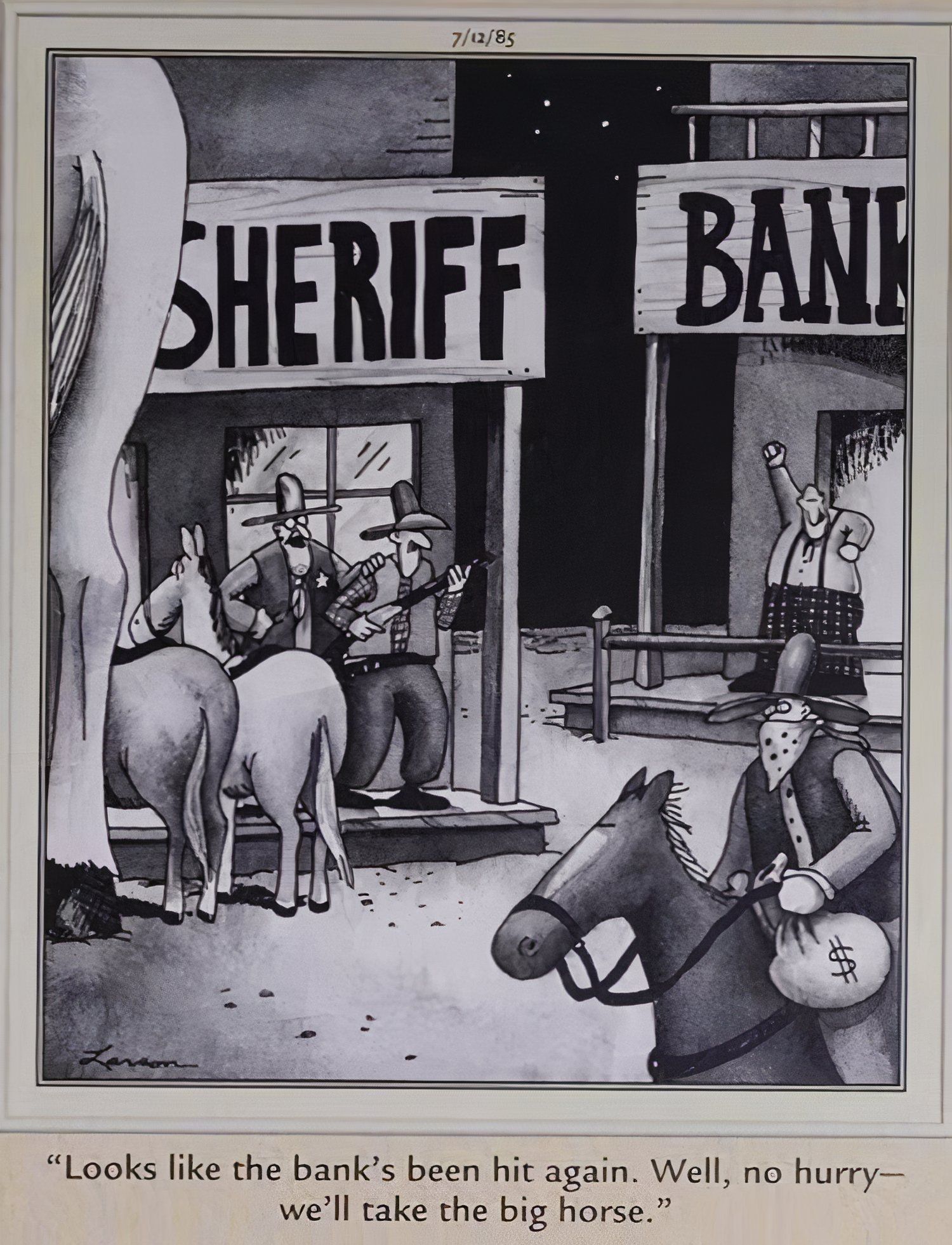 Far Side Sheriff's Big Horse