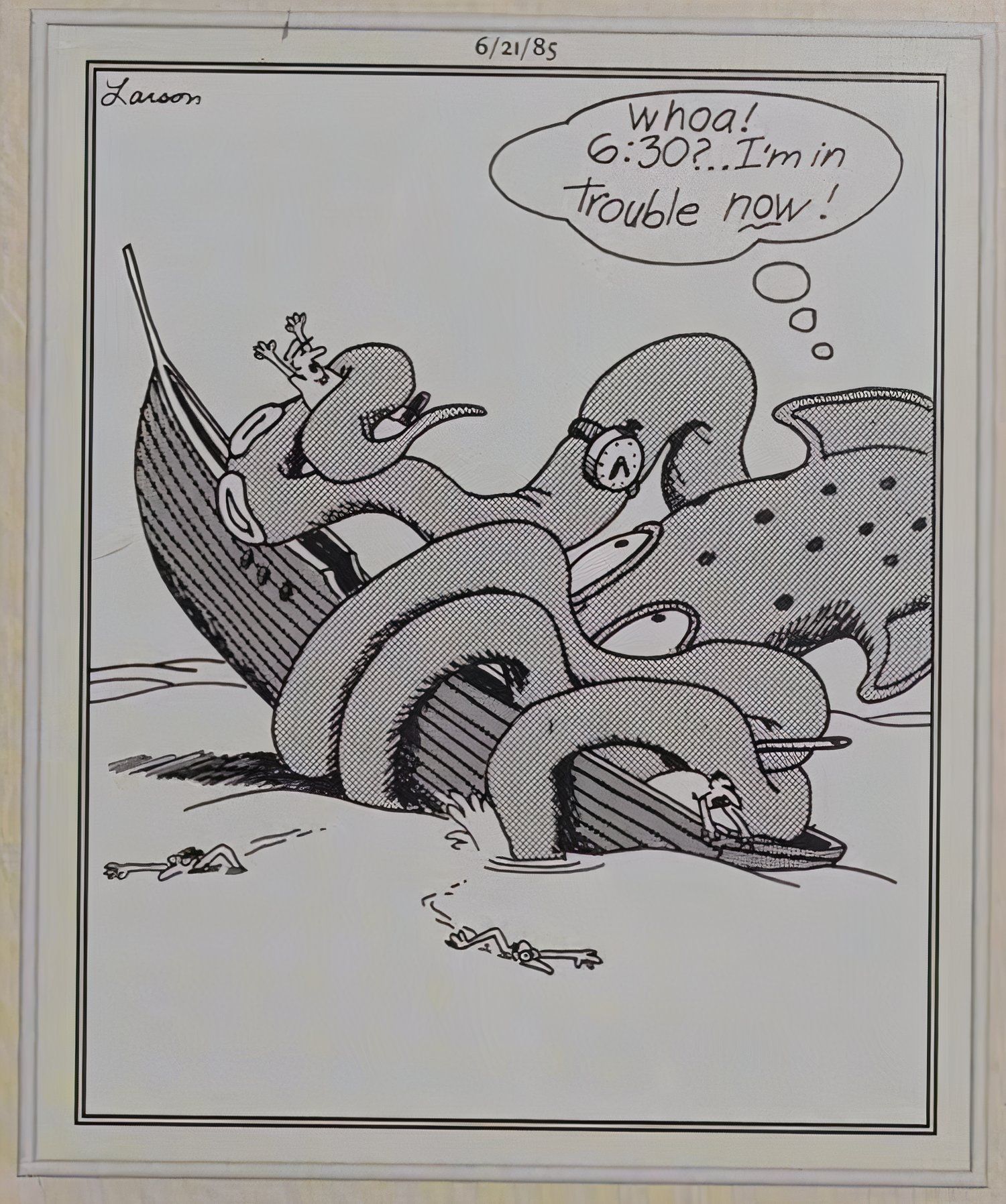 Far Side Squid is Late