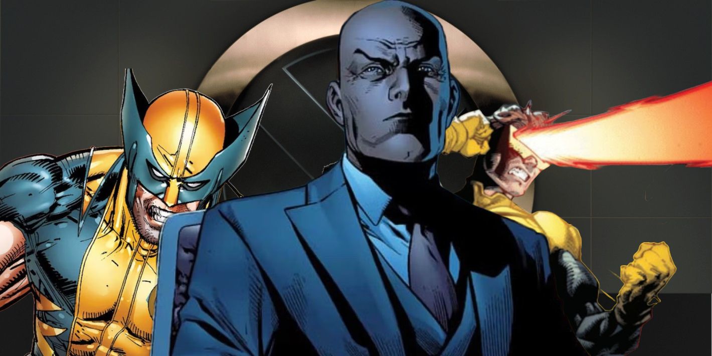Xavier (foreground) with Wolverine and Cyclops in the background.