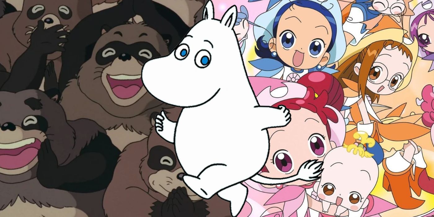Moomin in front of Pom Poko and Magical DoReMi