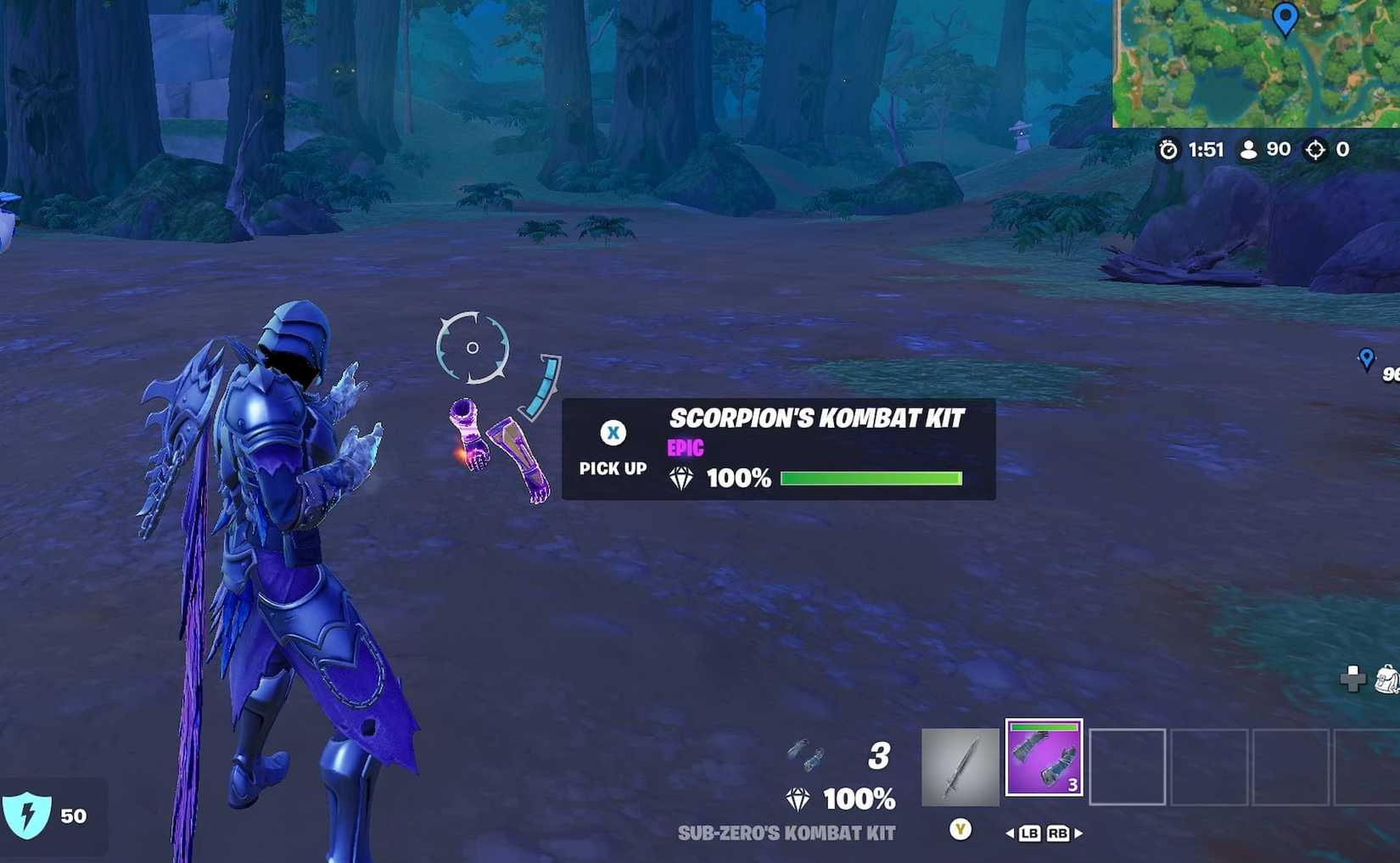 Fortnite looking at Scorption's Kombat Kit