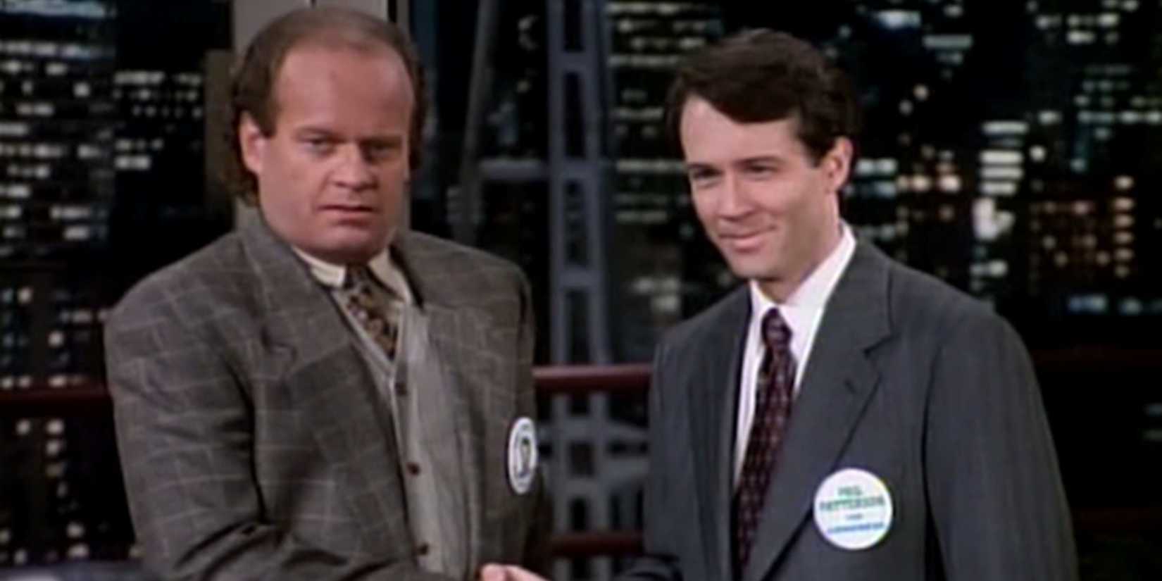 Frasier shakes Phil Patterson's hand in Frasier
