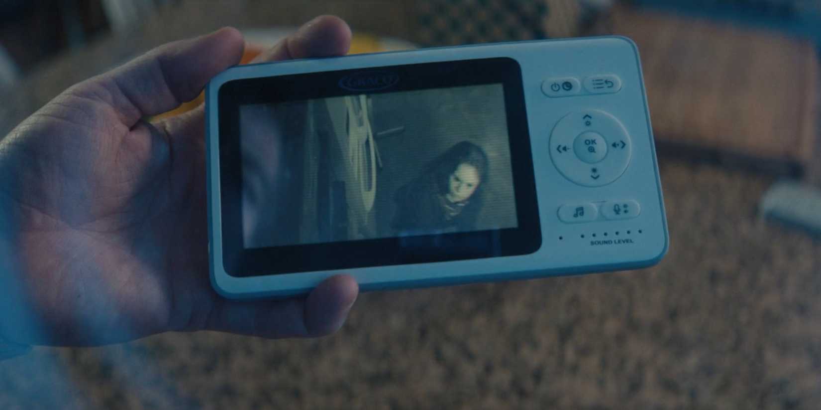 Natalia Grace (Imogen Faith Reid) on a nightvision camera as she's locked in the garage in Good American Family episode 4