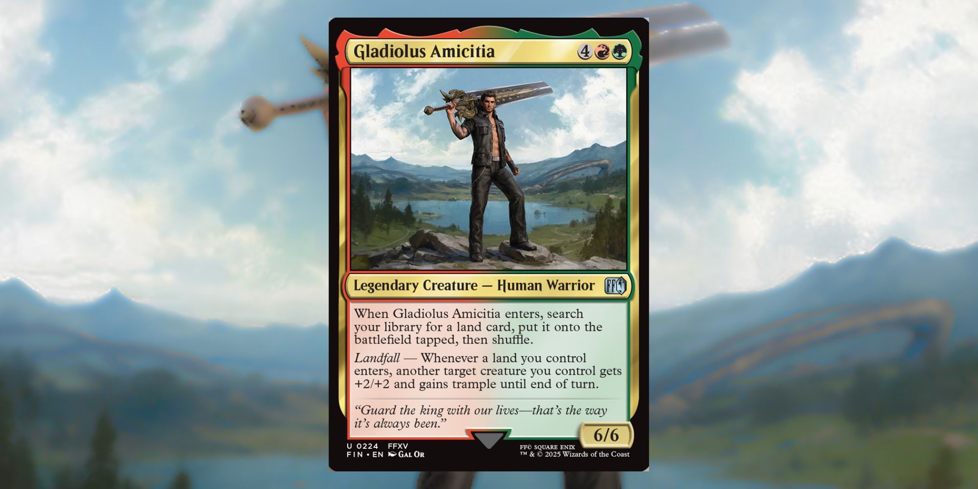Gladiolus Amicitia card in Magic The Gatheirng&rsquo;s Final Fantasy set