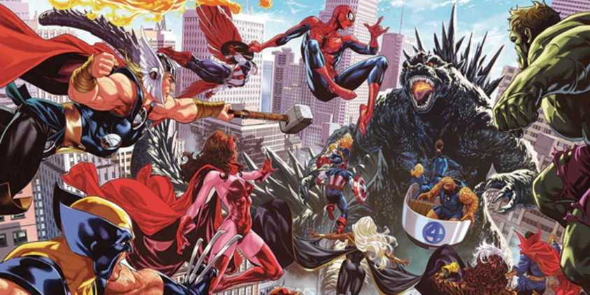 Godzilla vs the Marvel Universe, every major Marvel hero swooping into battle against Godzilla