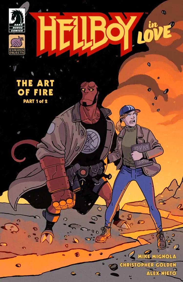 Hellboy in Love The Art of Fire #1 cover, featuring Hellboy and Anastasia side by side