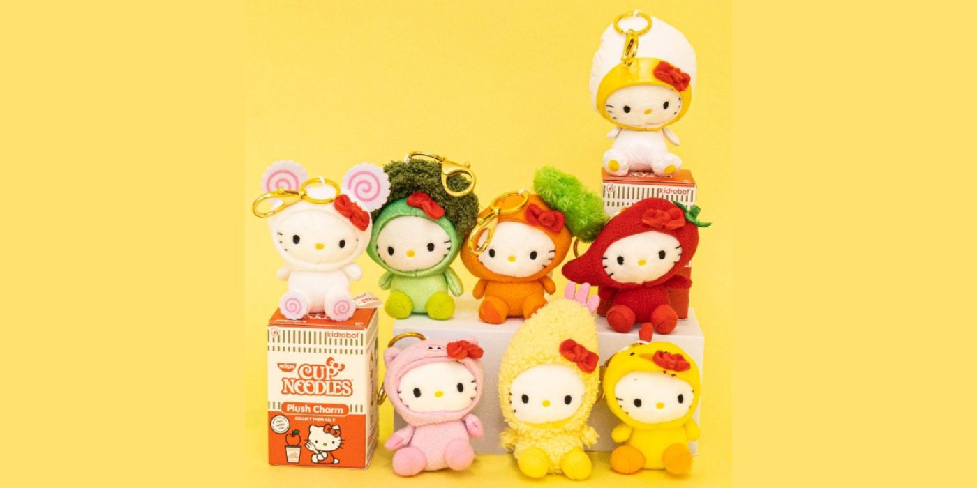 Hello Kitty x Ramen Cup Noodles Merchandise keychain collaboration