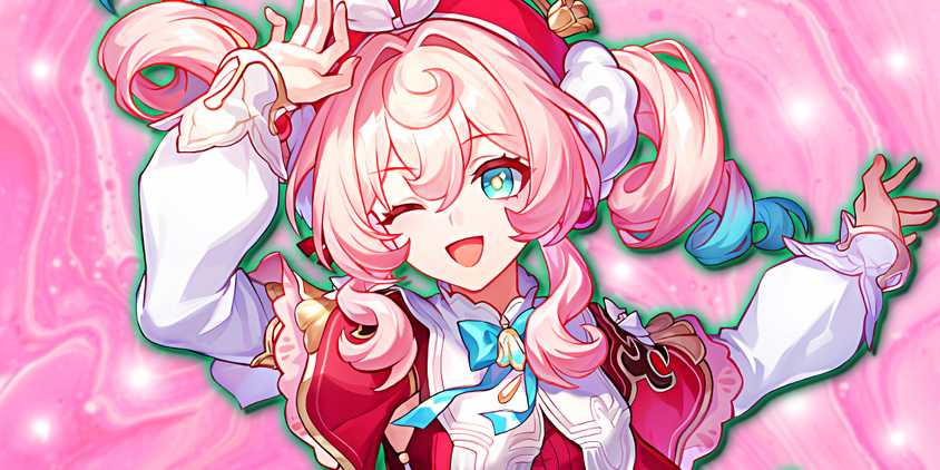 Honkai Star Rail's Hyacine smiles as she poses.