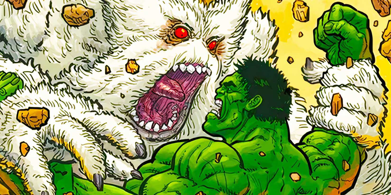Hulk fighting Xenmu in Marvel Comics
