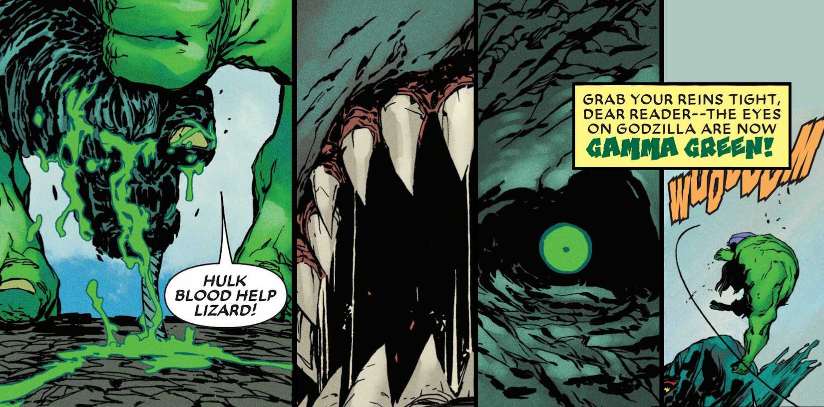 Hulk Pours His Blood Into Godzilla in Marvel Comic Crossover