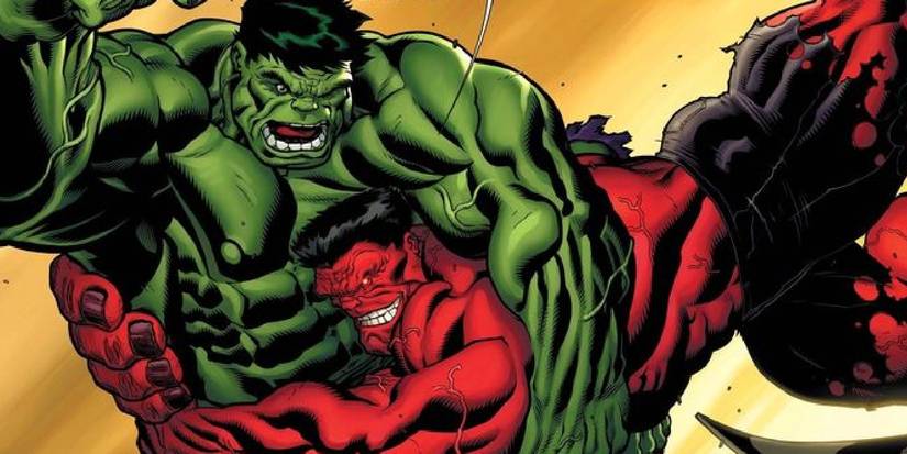 Hulk and Red Hulk fighting in Marvel Comics