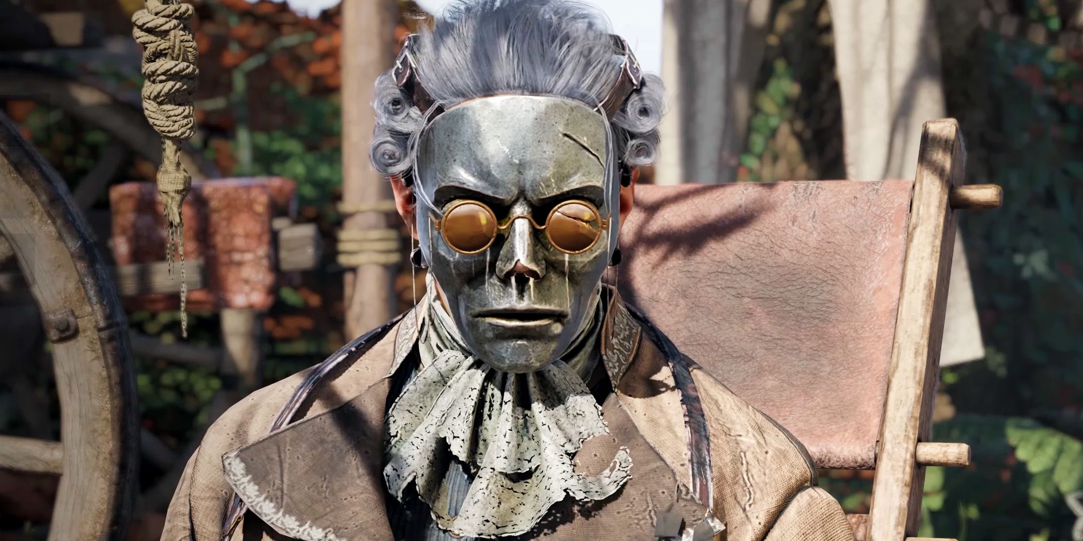 Hunger character in a mysterious mask.