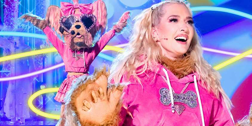 montage of The Masked Singer Season 13's Erika Jayne as Yorkie