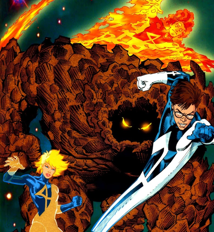 Fantastic Four reimagined as the elements in Timeslip #1