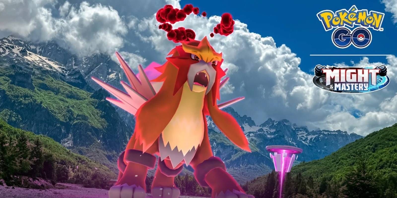 Pokémon GO Might Mastery Dynamax Entei Max Battle Weekend event promotional image