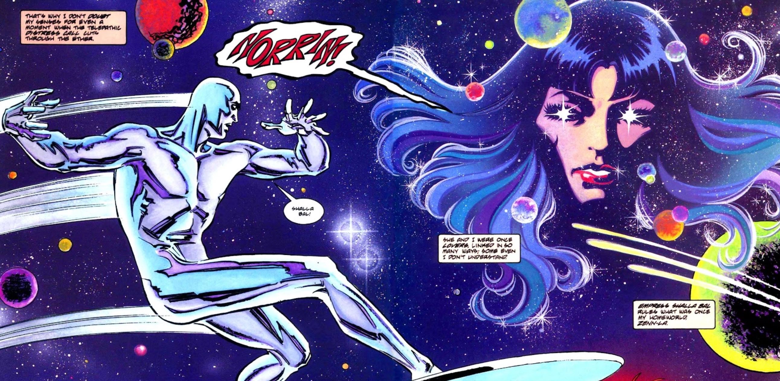 Shalla-Bal reaches out to the Silver Surfer