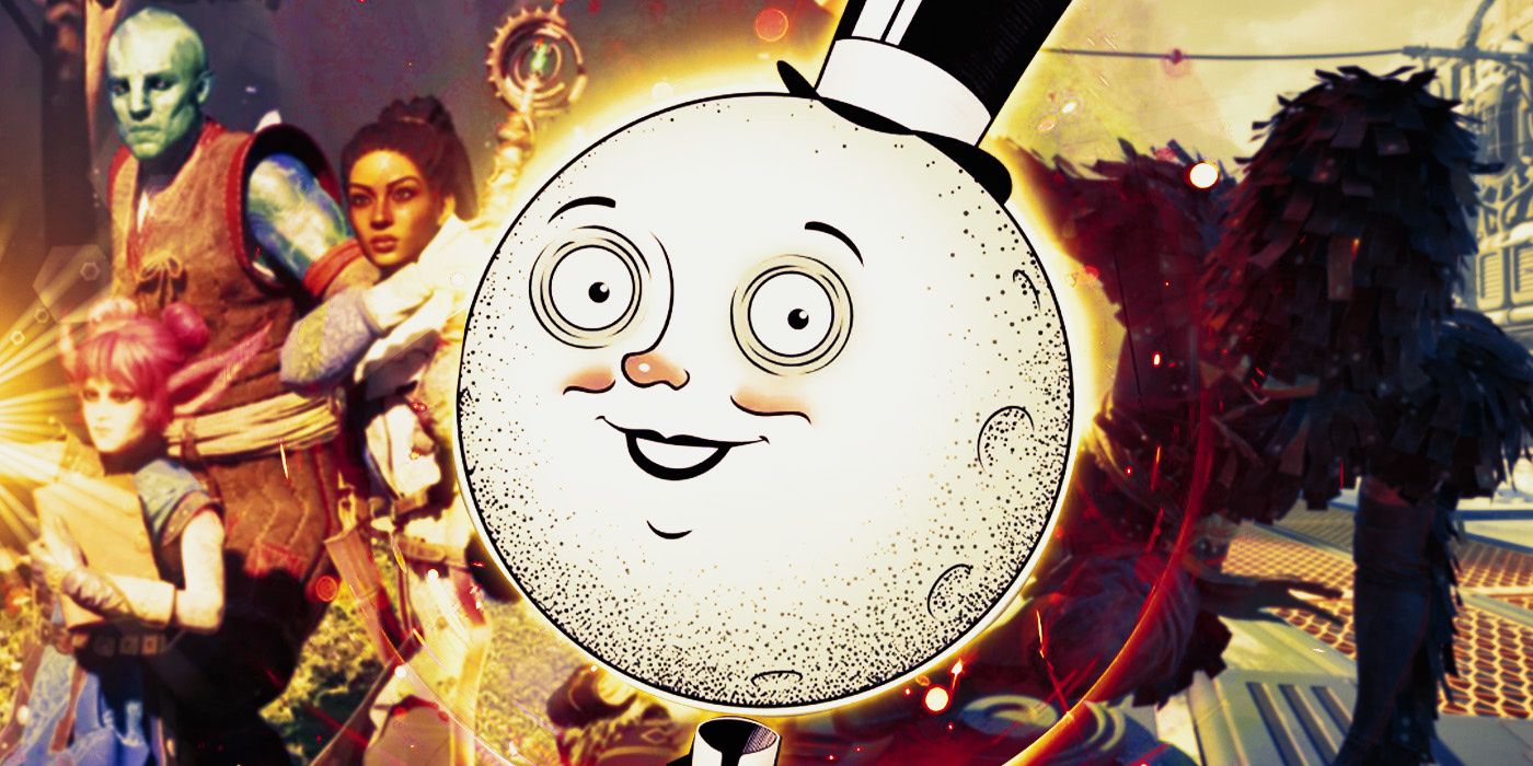 The Outer Worlds 2 mascot over images from Avowed