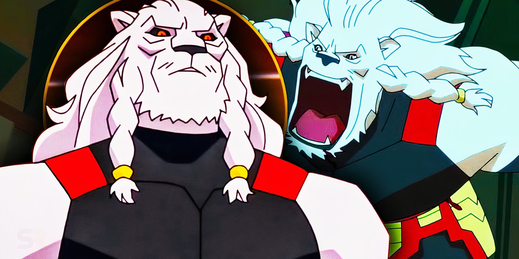 Battle Beast looking serious next to Battle Beast roaring in Invincible season 3