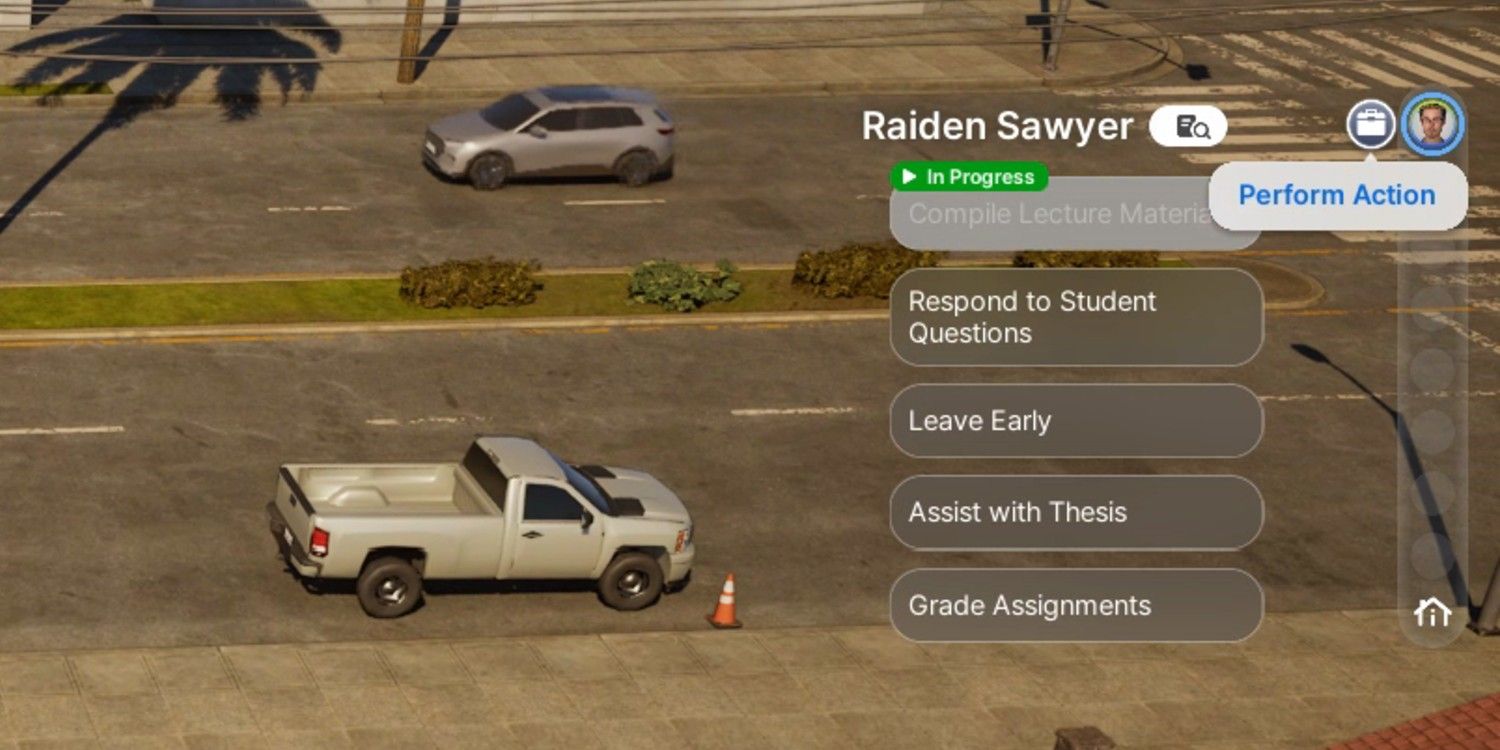 InZOI player looking at their tasks.