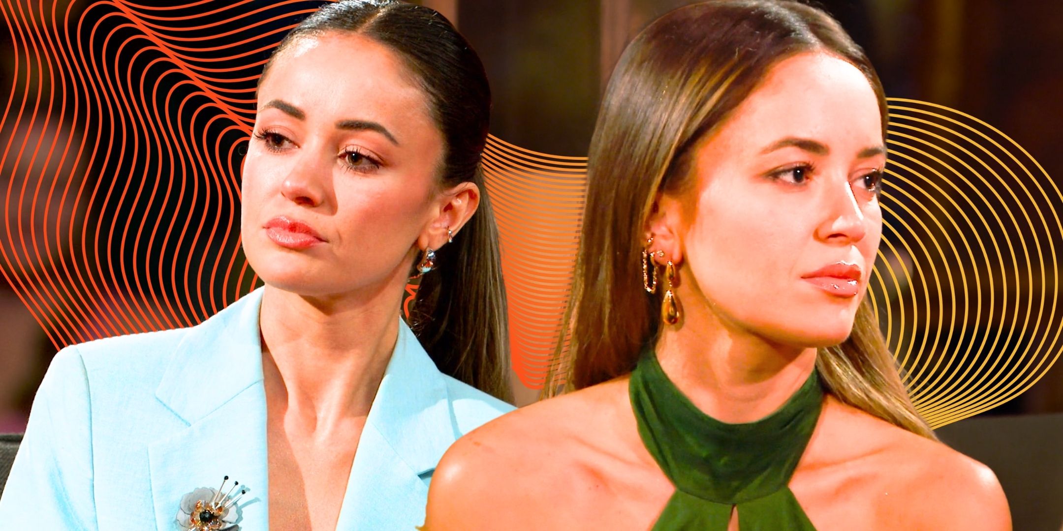The Bachelor’s Carolina Sofia with a serious expression in a montage image.