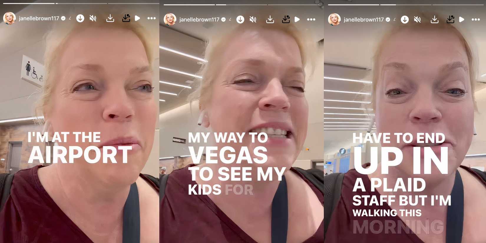 Janelle Brown from Sister Wives travel update from airport