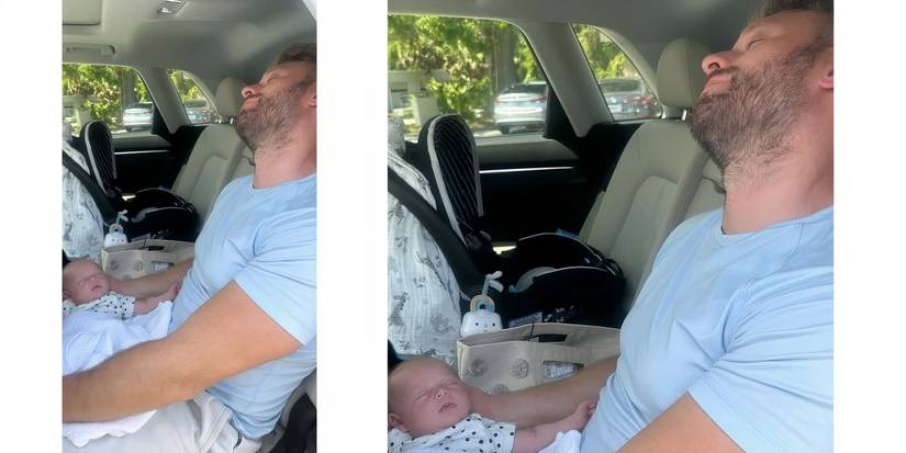 Jasmine Pineda Instagram Story about Matt Branis napping with baby from 90 Day The Last Resort